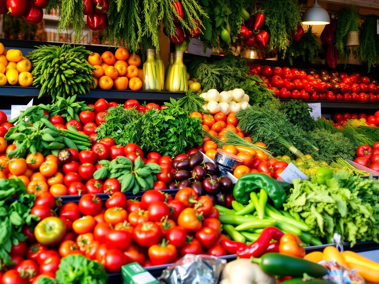 Frische Auswahl an Obst und Gemüse